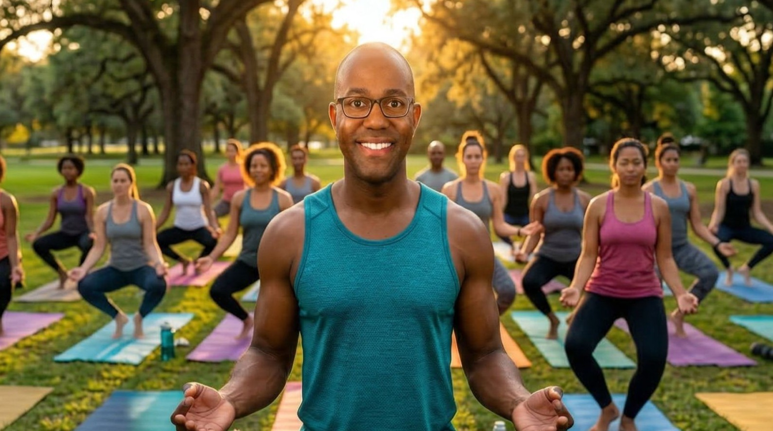 Louis Hill Jr. leading community yoga cohort
